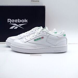 NEW Men's Reebok Classic Club C 85 Sneakers AR0456 White/Green